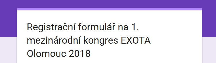 přihláška na mezinárodní kongres 2018